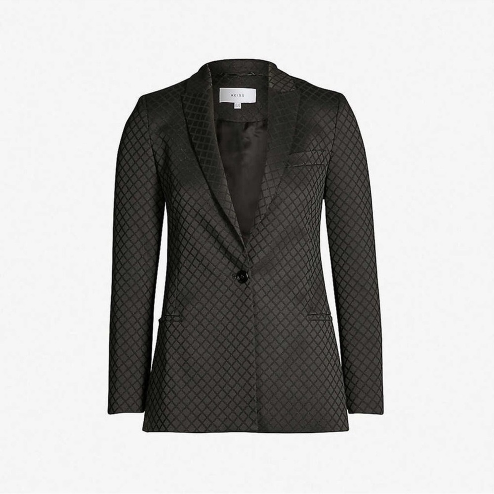 REISS Fortuna Diamond Black Blazer Black NWT